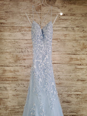 BLUE/WHITE FLORAL LONG DRESS