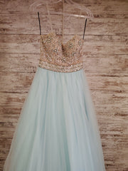 GREEN/TAN PRINCESS GOWN