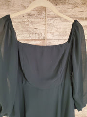 GREEN LONG EVENING GOWN