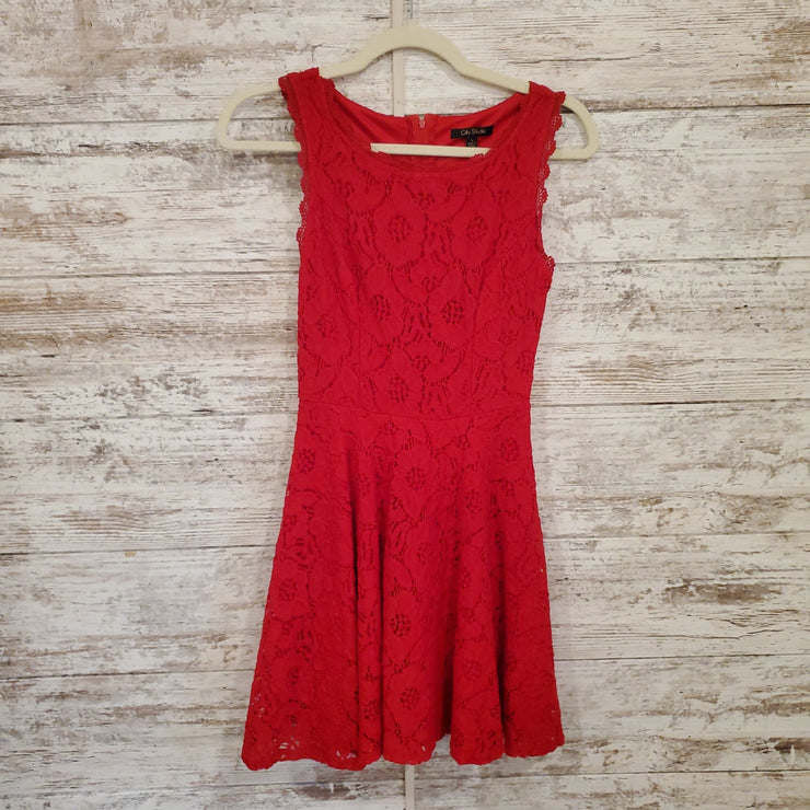 RED LACE SHORT DRESS