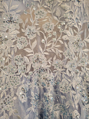 BLUE/FLORAL A LINE GOWN