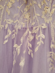 LAVENDER/WHITE FLORAL A LINE