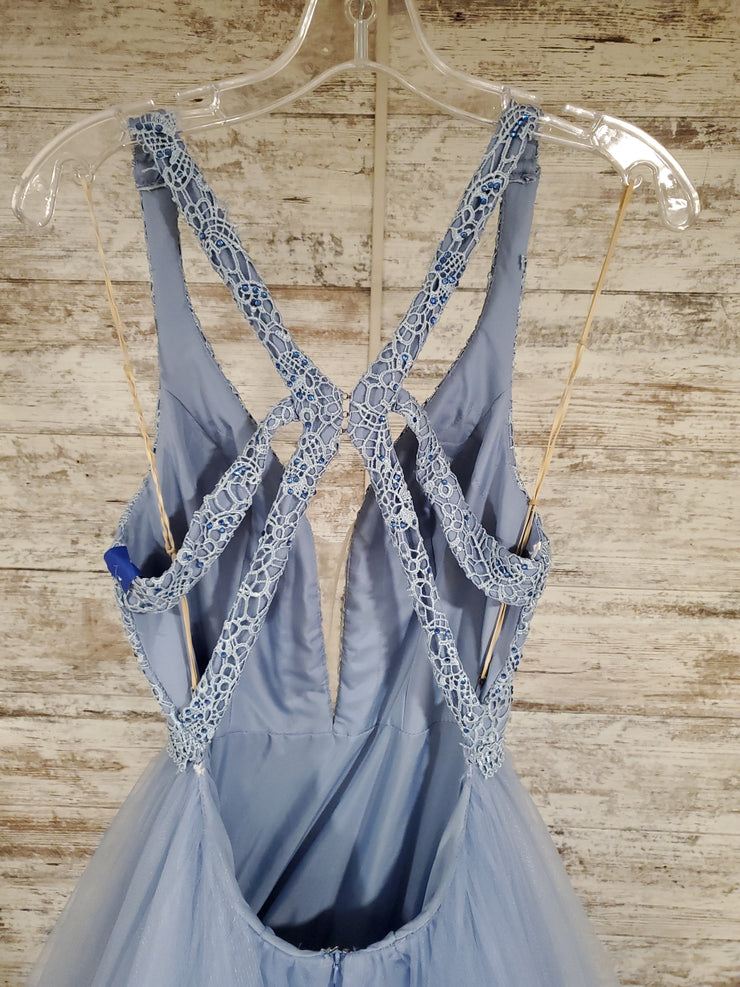 BLUE A LINE GOWN