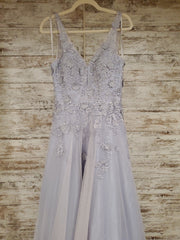 LAVENDER/FLORAL A LINE GOWN