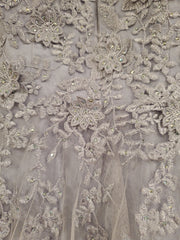 LAVENDER/FLORAL A LINE GOWN