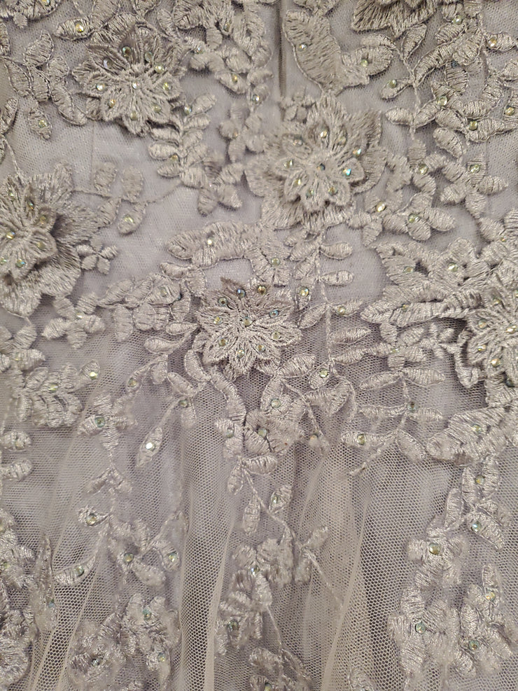 LAVENDER/FLORAL A LINE GOWN