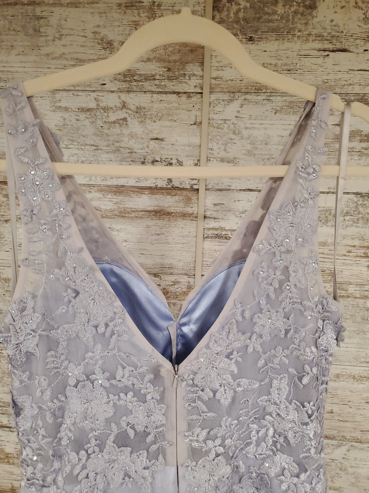 LAVENDER/FLORAL A LINE GOWN