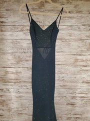 GREEN SPARKLY LONG DRESS