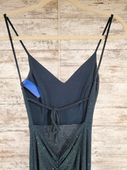 GREEN SPARKLY LONG DRESS