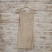 TAN BEADED SHORT DRESS