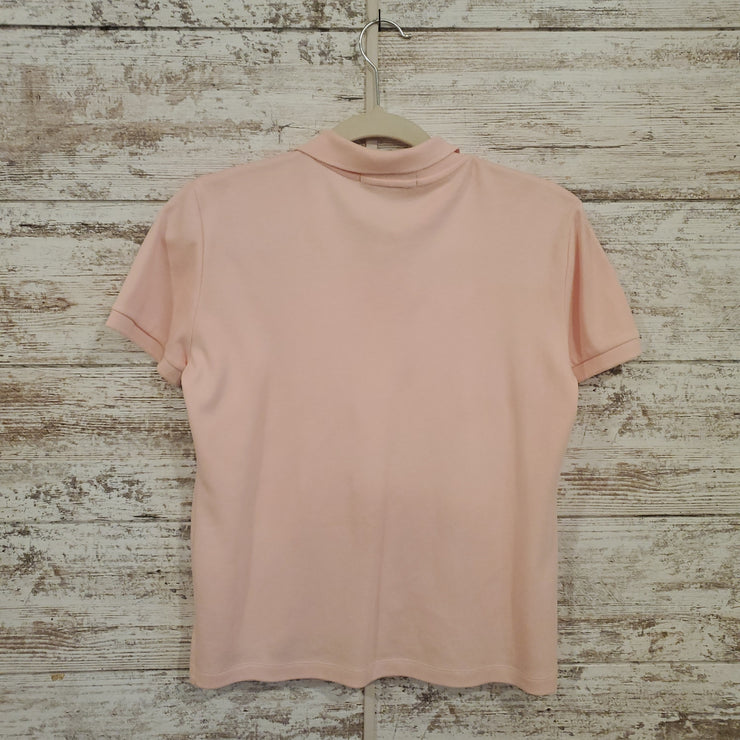PINK POLO SHORT SLEEVE TOP