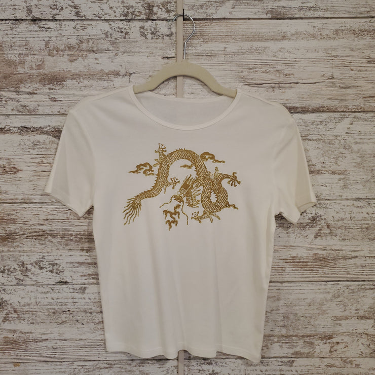 IVORY/GOLD DRAGON TOP
