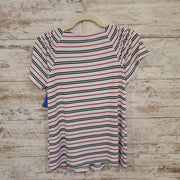 WHITE STRIPED SHORT SLEEVE