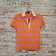 PINK/ORANGE STRIPED POLO