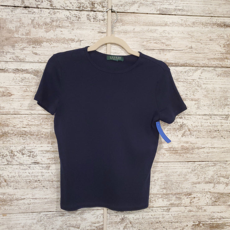 NAVY SHORT SLEEVE TOP