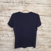 NAVY SHORT SLEEVE TOP