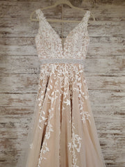IVORY/FLORAL A LINE GOWN