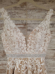 IVORY/FLORAL A LINE GOWN