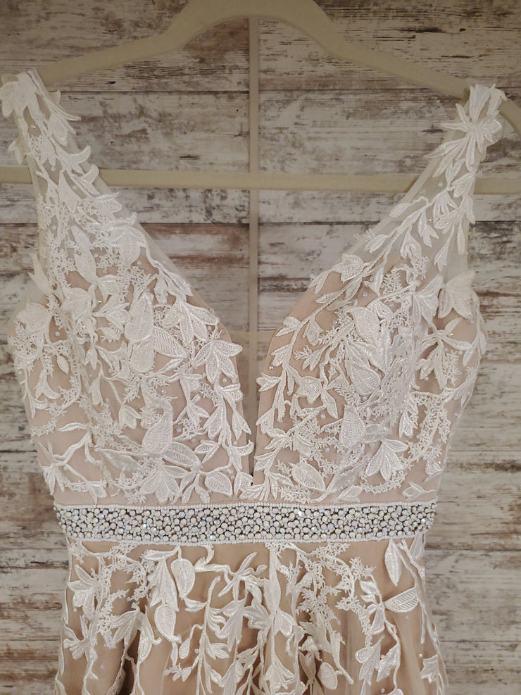 IVORY/FLORAL A LINE GOWN