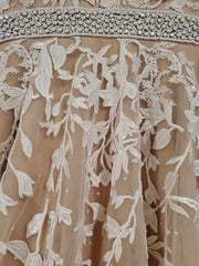 IVORY/FLORAL A LINE GOWN