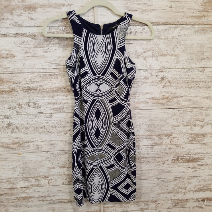 NAVY/WHITE SPARKLY SHORT DRESS