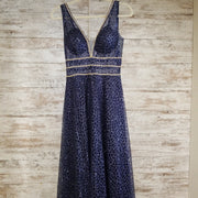 NAVY/GOLD SPARKLY A LINE