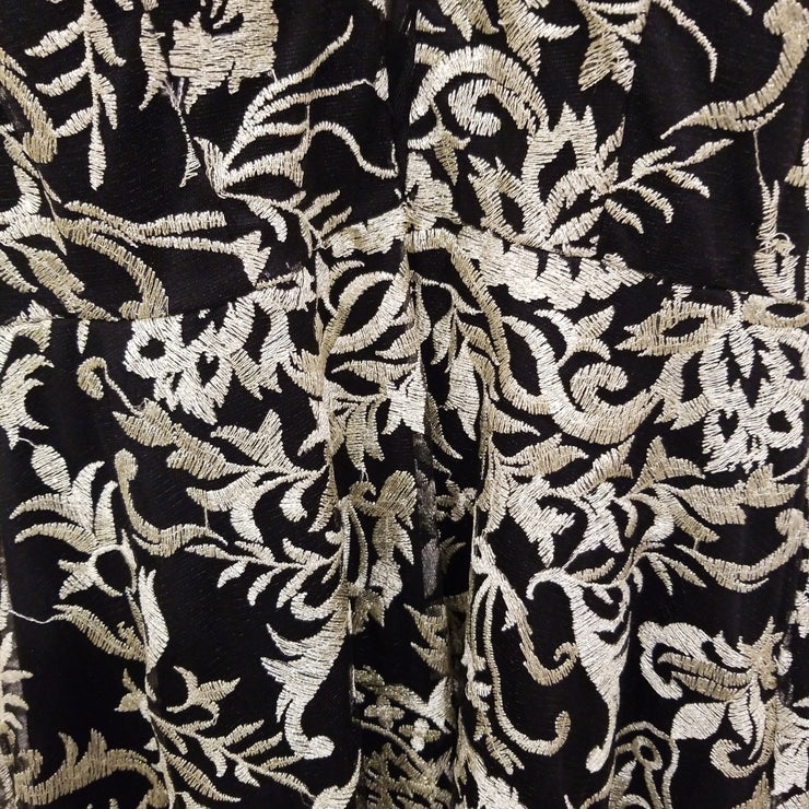 BLACK/IVORY FLORAL SHORT DRESS