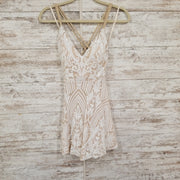 IVORY/TAN SHORT DRESS
