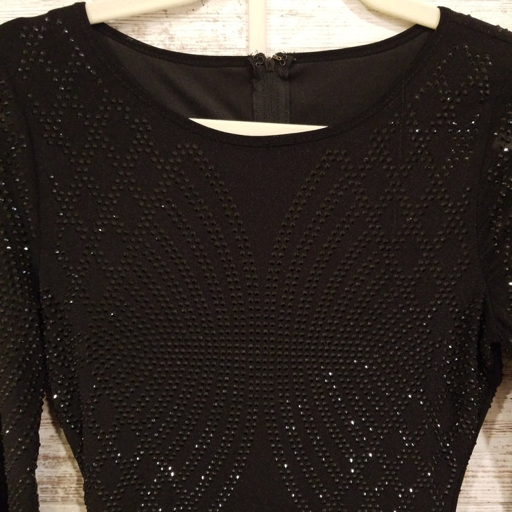 BLACK SPARKLY SHORT DRESS