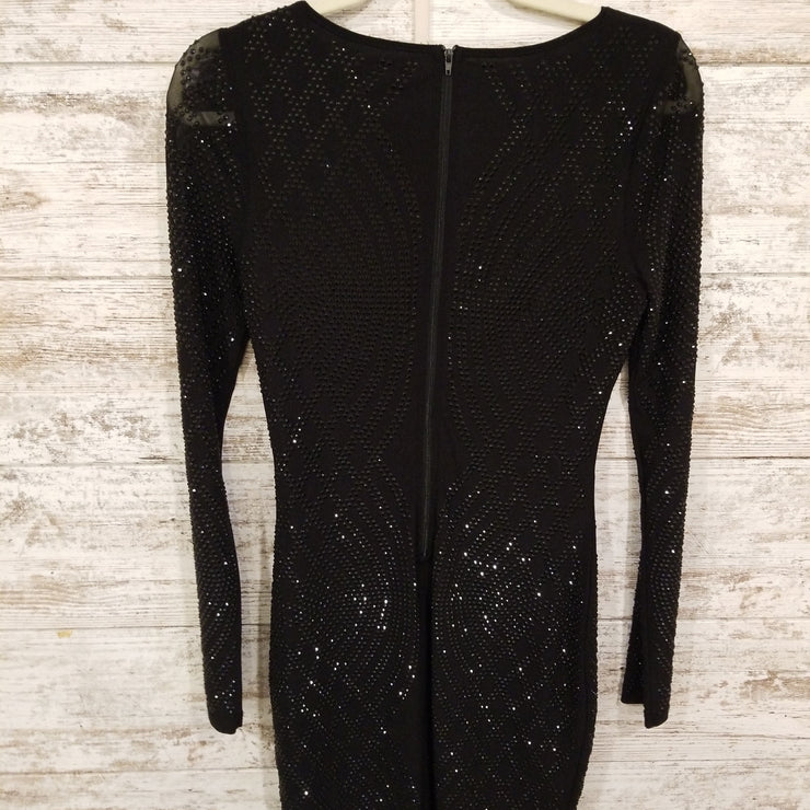 BLACK SPARKLY SHORT DRESS