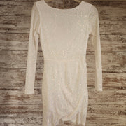 WHITE SPARKLY SHORT DRESS