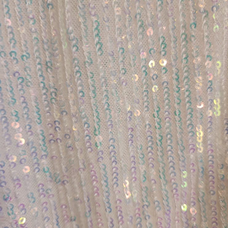 WHITE SPARKLY SHORT DRESS