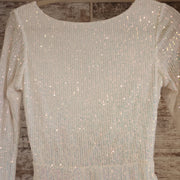 WHITE SPARKLY SHORT DRESS