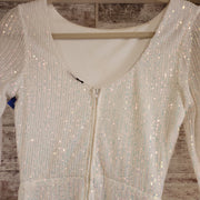 WHITE SPARKLY SHORT DRESS