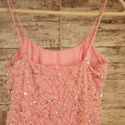 PINK SEQUIN SHORT DRESS