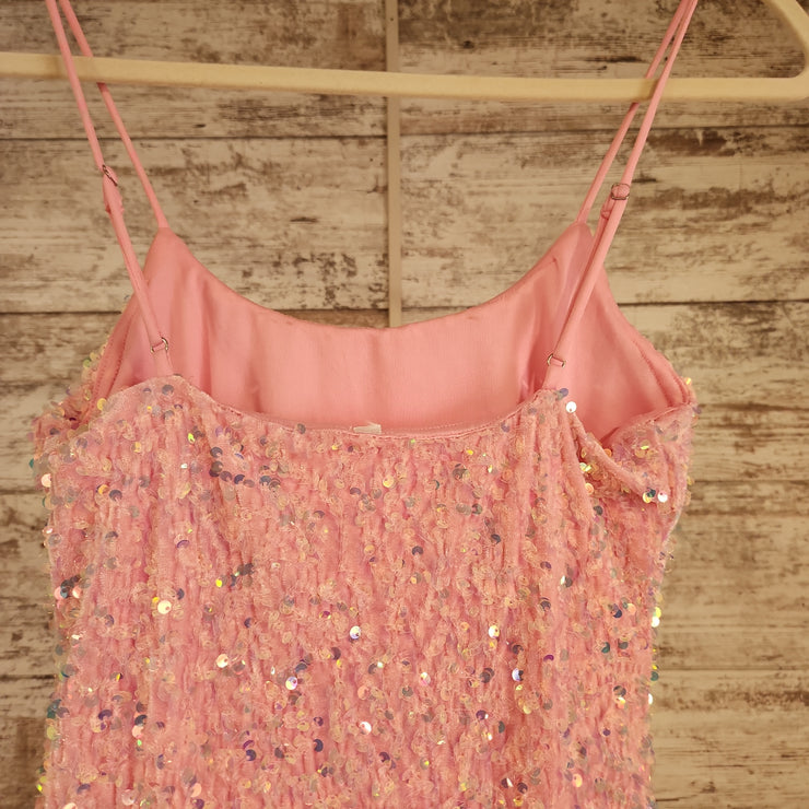 PINK SEQUIN SHORT DRESS