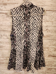 BLACK/WHITE OPEN CARDIGAN