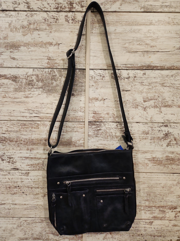 NAVY LEATHER CROSSBODY (NEW)