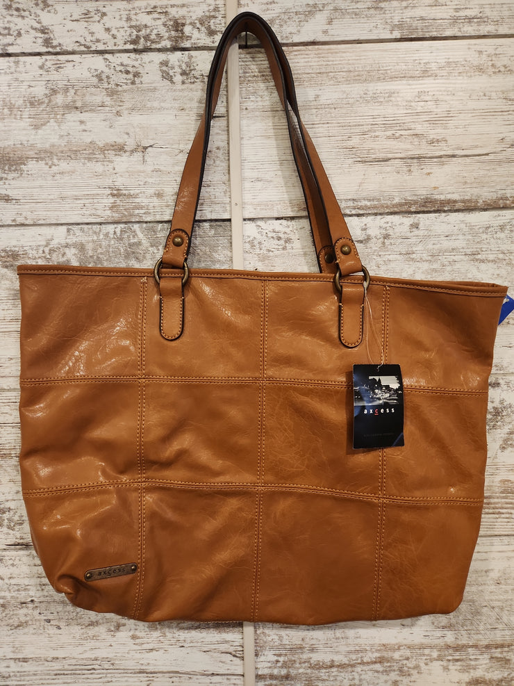 TAN PATCHWORK TOTE (NEW) $55