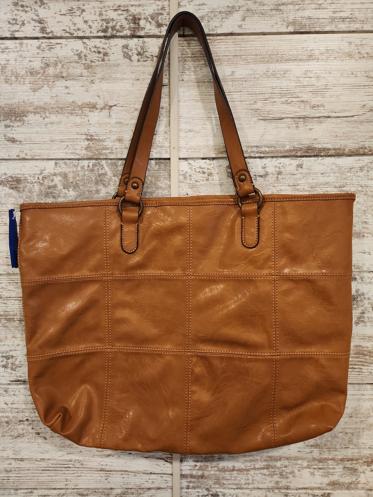 TAN PATCHWORK TOTE (NEW) $55