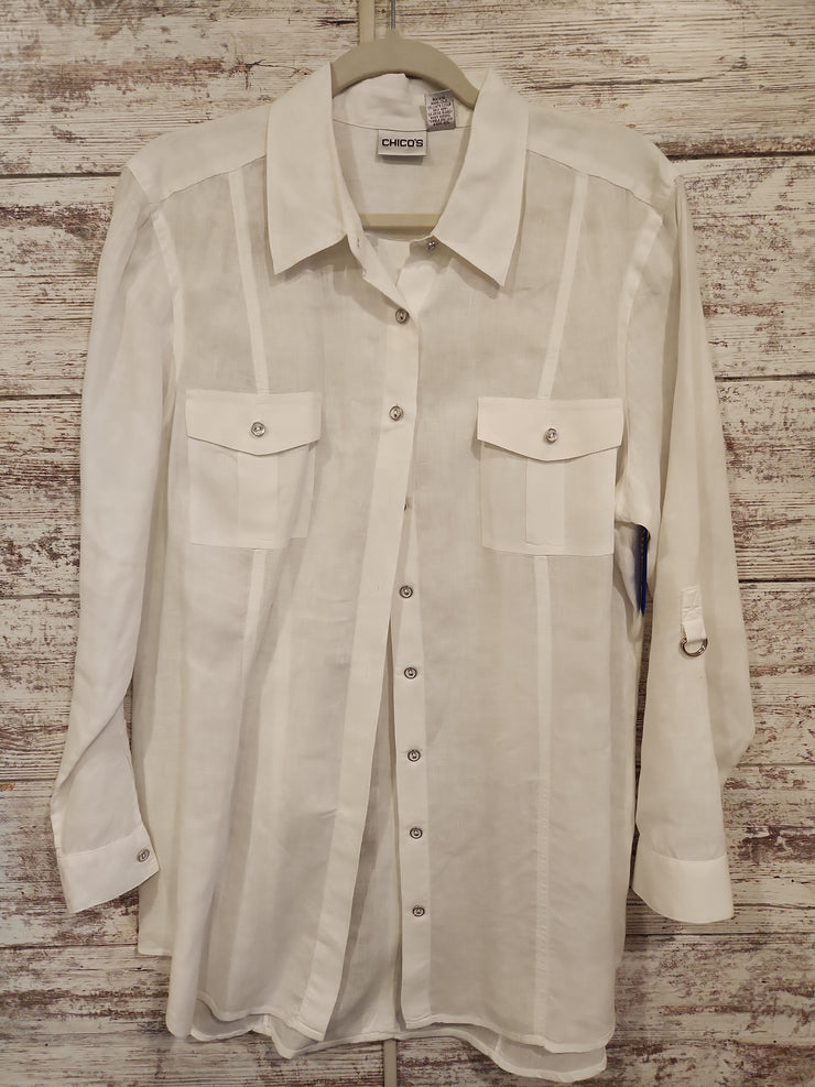 WHITE 100% LINEN SHIRT (NEW)