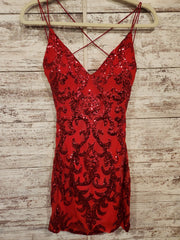 RED SPARKLY SHORT DRESS