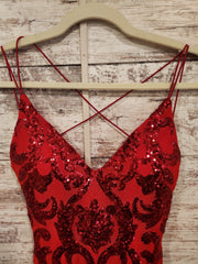 RED SPARKLY SHORT DRESS