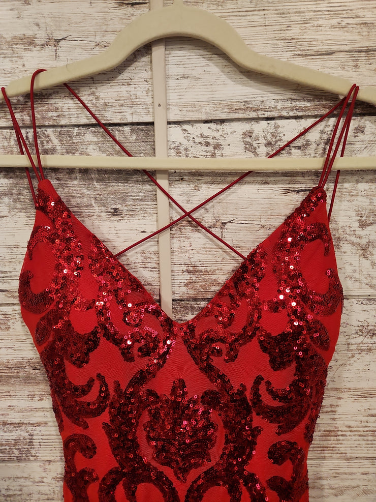 RED SPARKLY SHORT DRESS