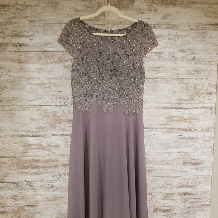 GRAY/LAVENDER LONG GOWN