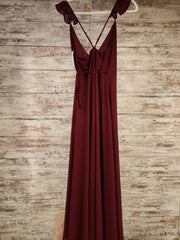 BURGUNDY LONG EVENING GOWN