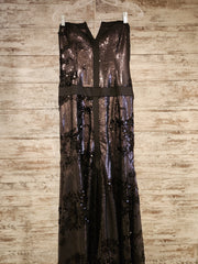 BLACK SEQUIN LONG DRESS