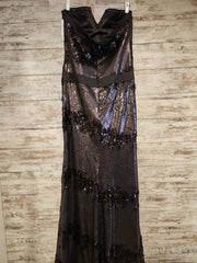 BLACK SEQUIN LONG DRESS