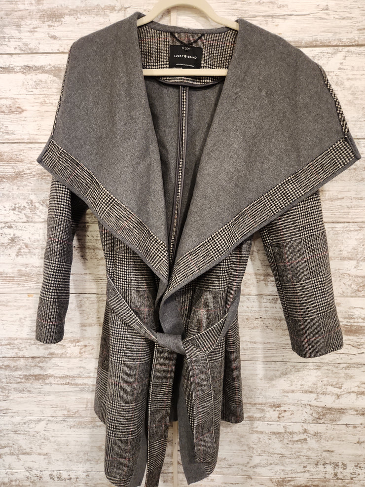 GRAY WOOL OPEN COAT