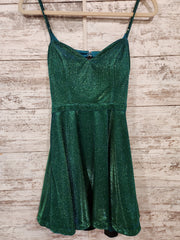 GREEN SPARKLY SHORT DRESS